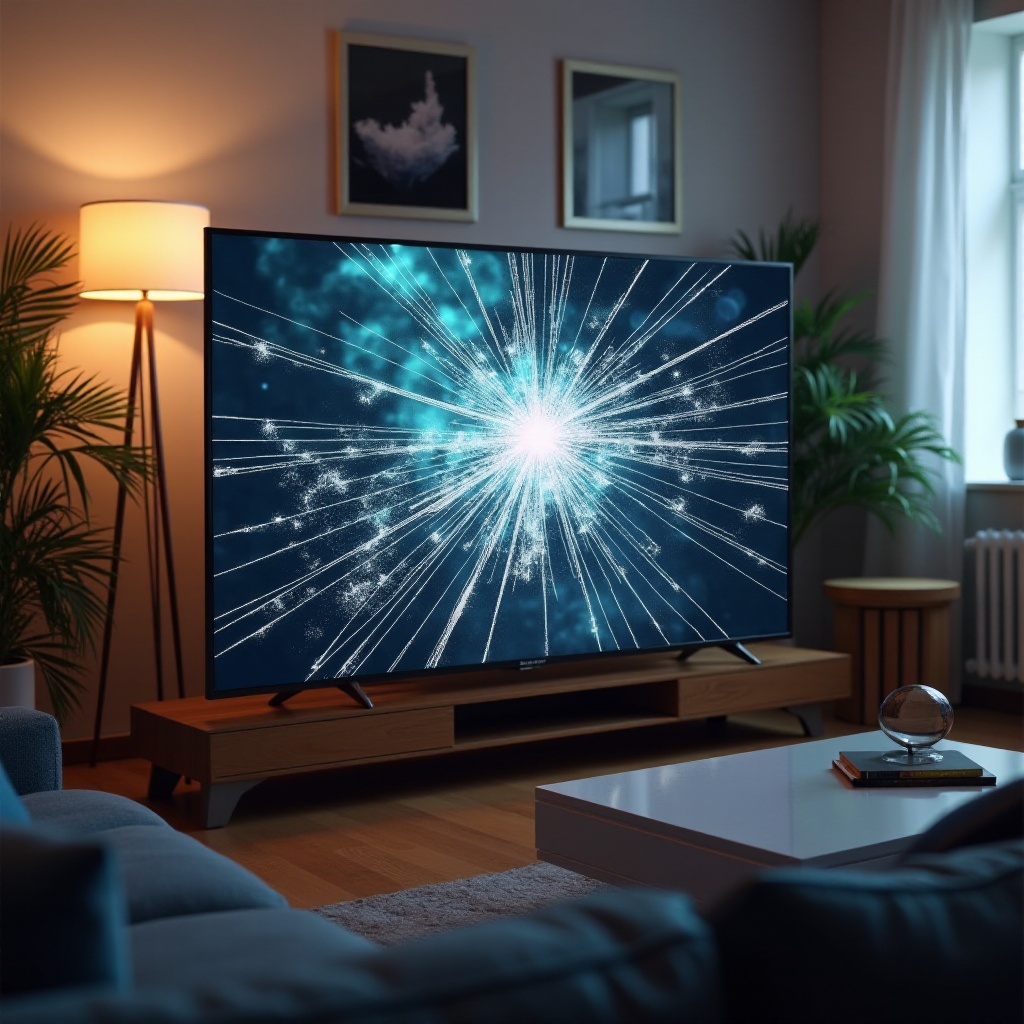 треснувший экран телевизора LG