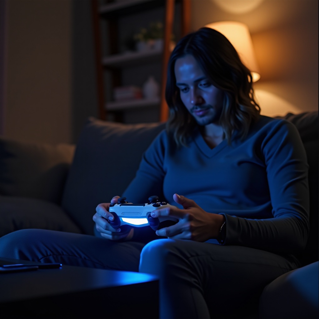ضوء وميض أزرق على وحدة تحكم PS4