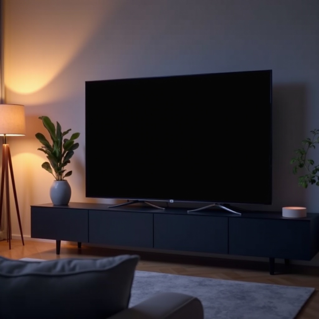 ekran telewizora TCL Roku ciemny