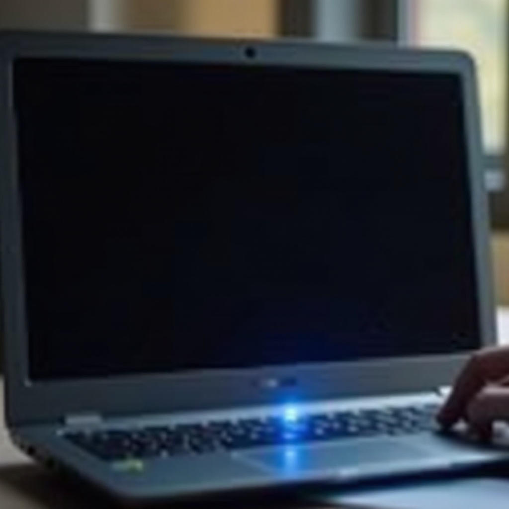 acer laptop blue light on but screen is black