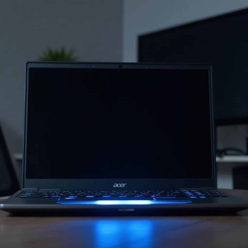 Acer лаптоп плава светлост је упаљена, али је екран црн