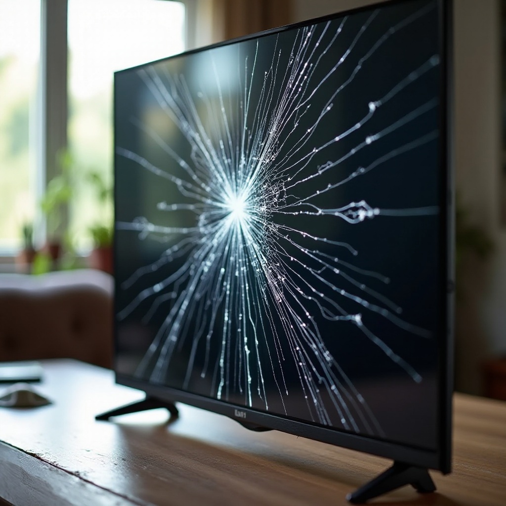 ecran crăpat de televizor LG
