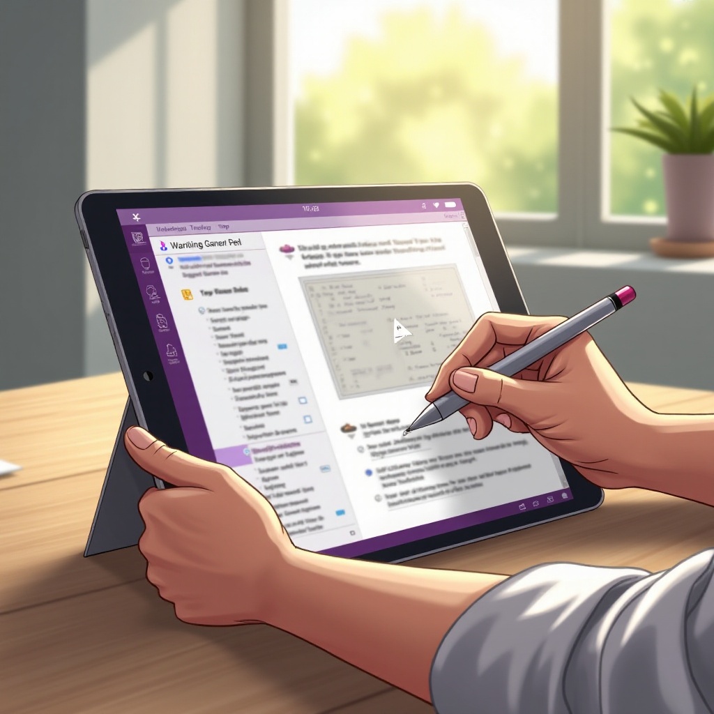 как перемещать картинки в OneNote в режиме планшета