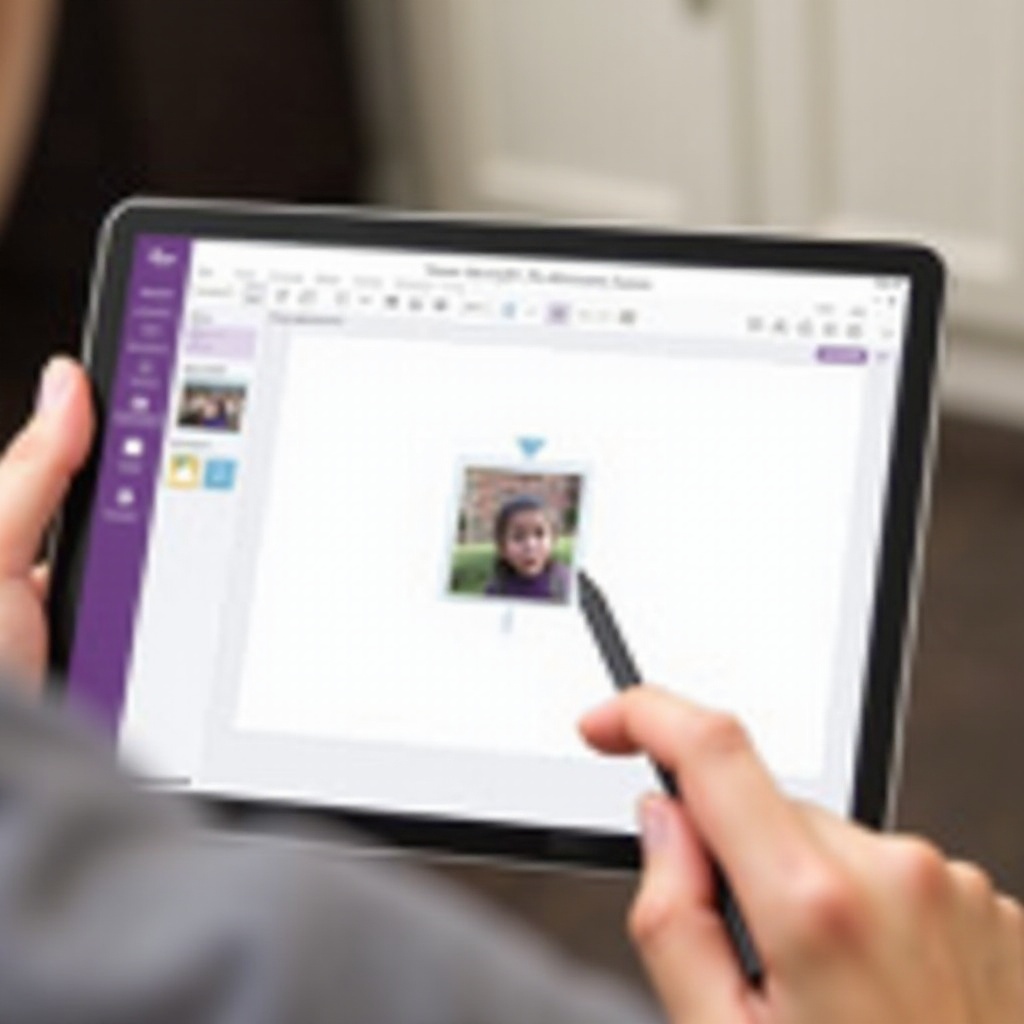 jak přesouvat obrázky v režimu tabletu v OneNote