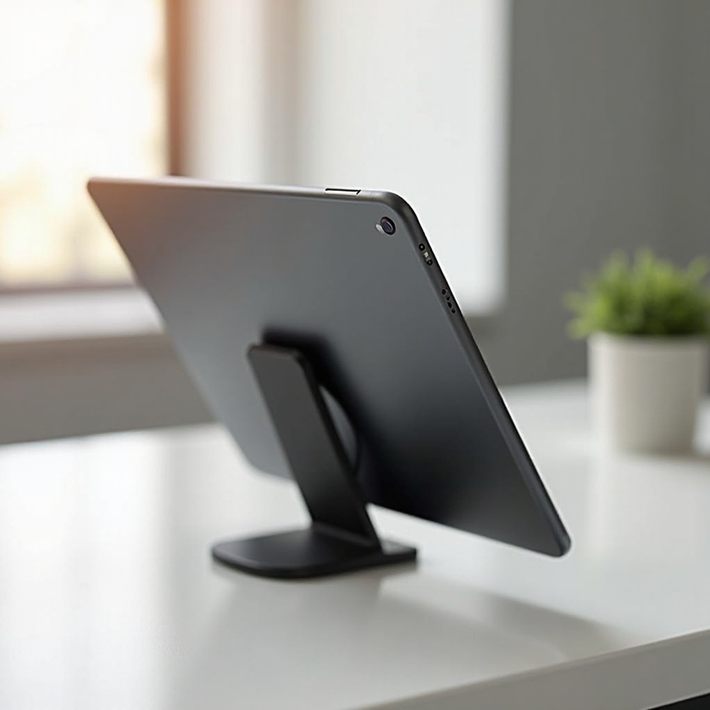 stojan na iPad s držákem na sluchátka