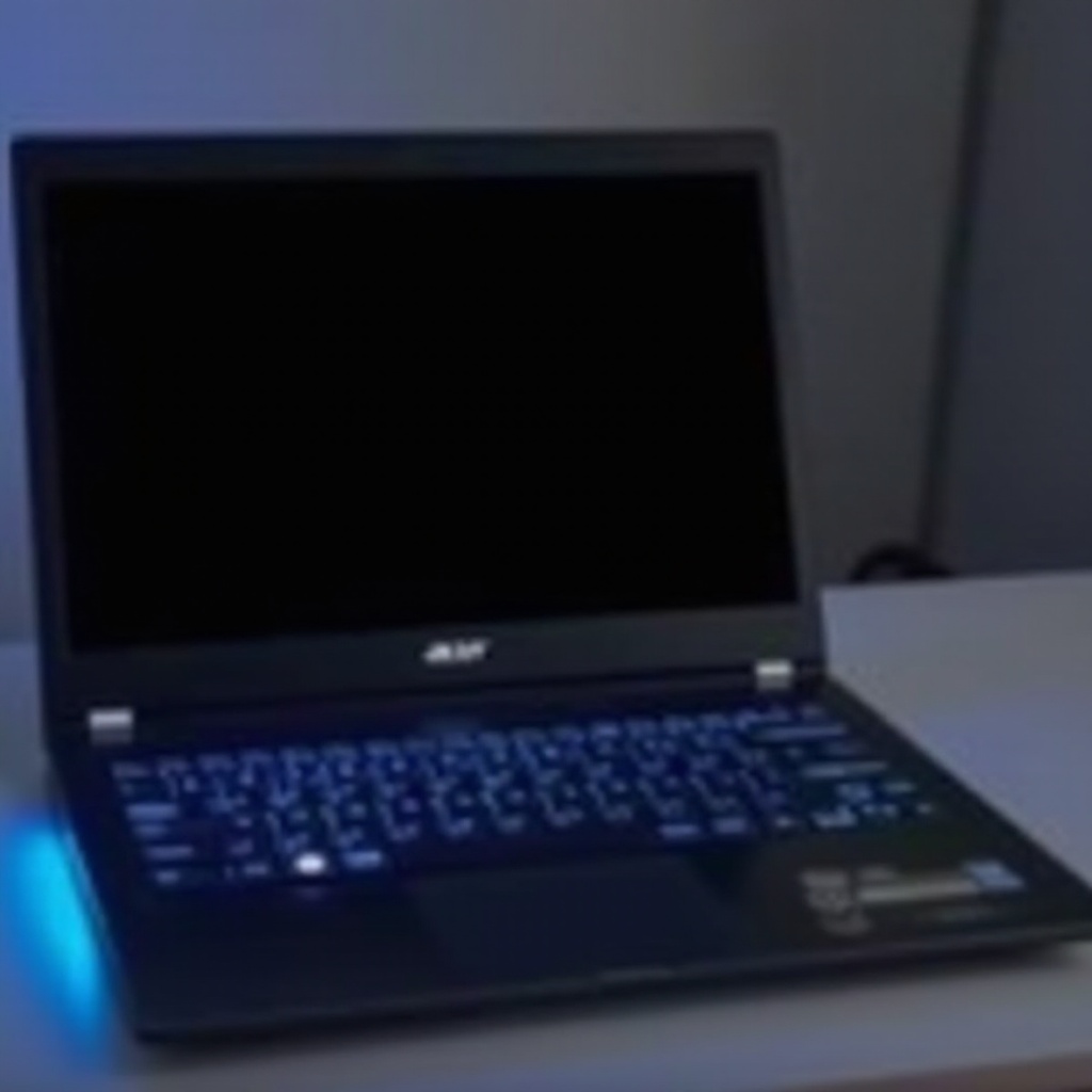 Notebook Acer svítí modré světlo, ale obrazovka je černá