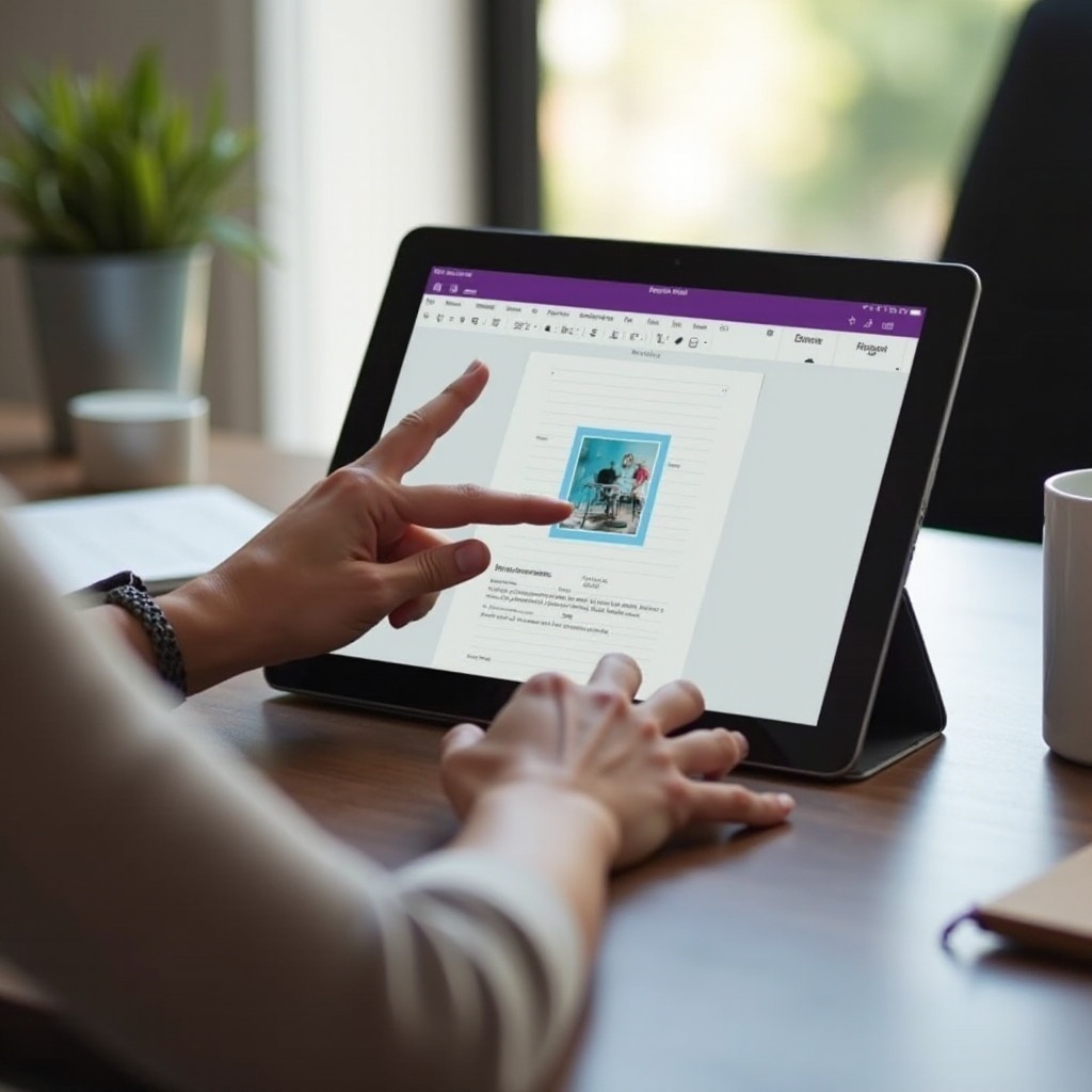 how to move pictures on onenote on tablet mode