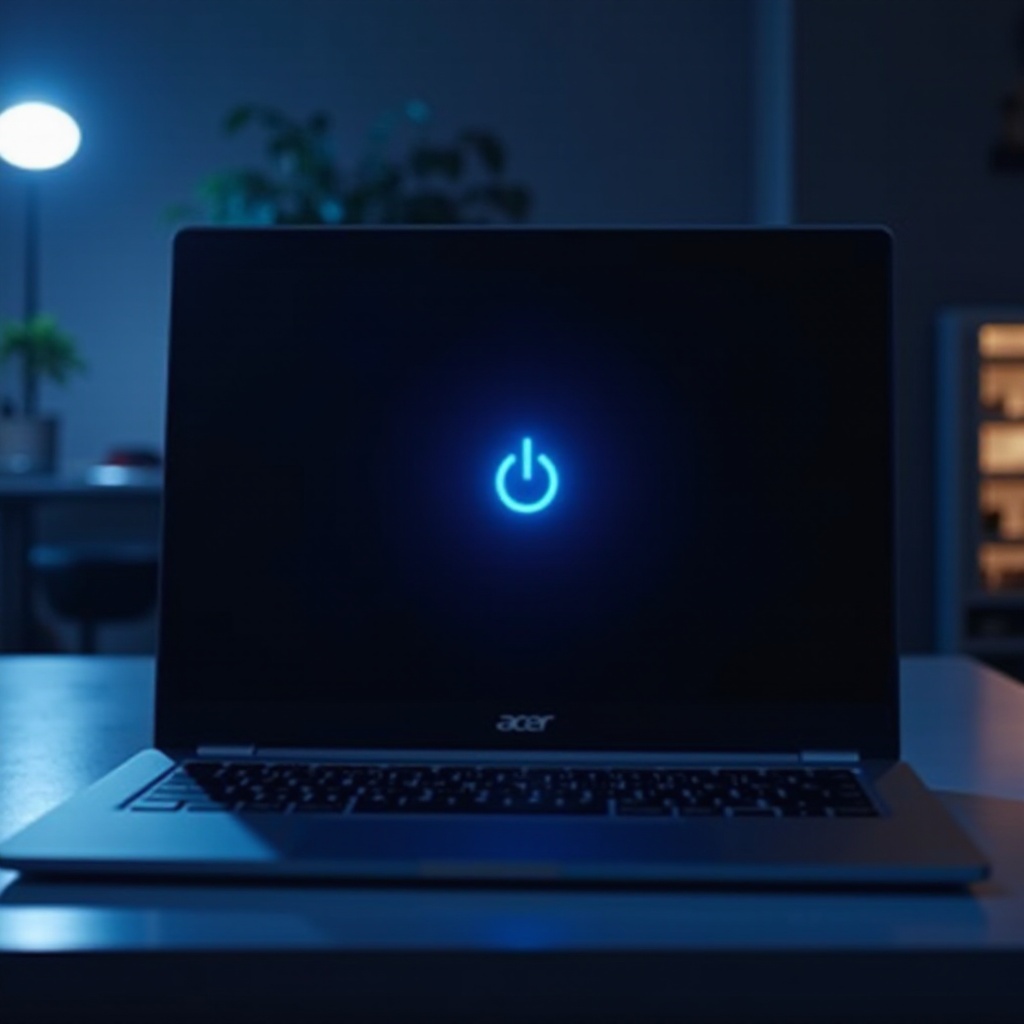 Notebook Acer svítí modré světlo, ale obrazovka je černá